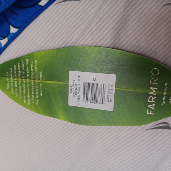 Floral Blue and White Women's Skirt Farm Rio - Picture 4 of 4